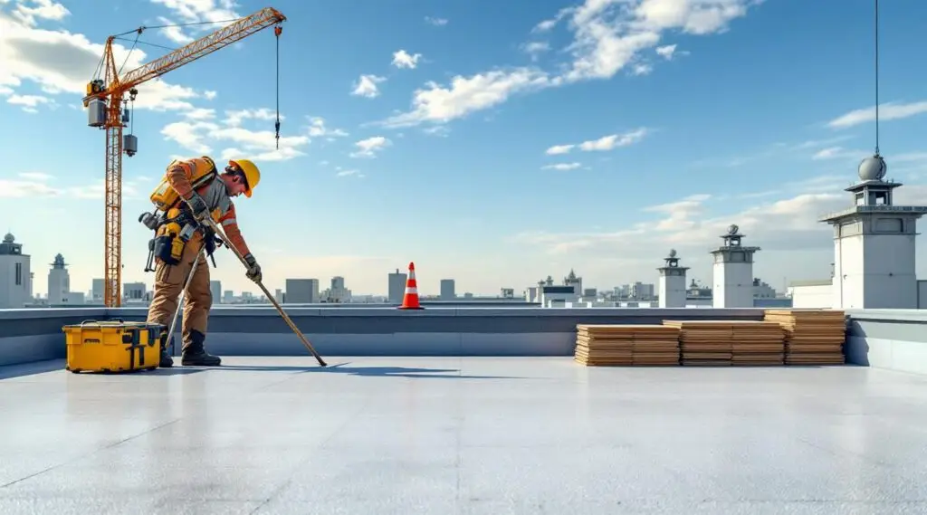 Commercial building with a newly installed flat roof under the Summerlin South sun